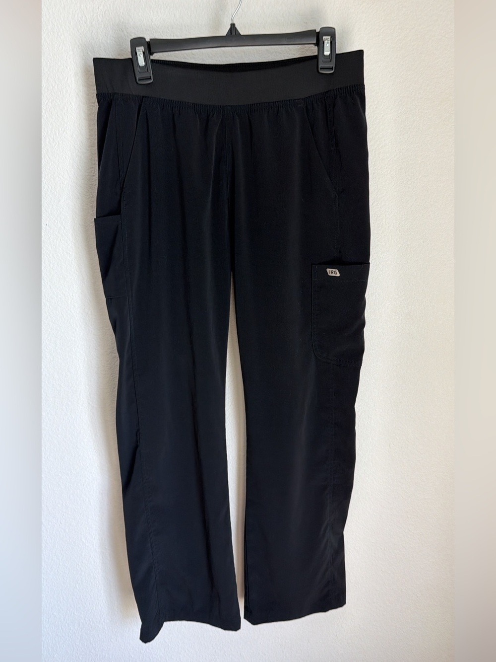 Elevate by IRG Women’s Black Cargo Scrub Pants with Elastic Waist